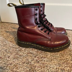 Dr. Martens Burgundy Leather Boots